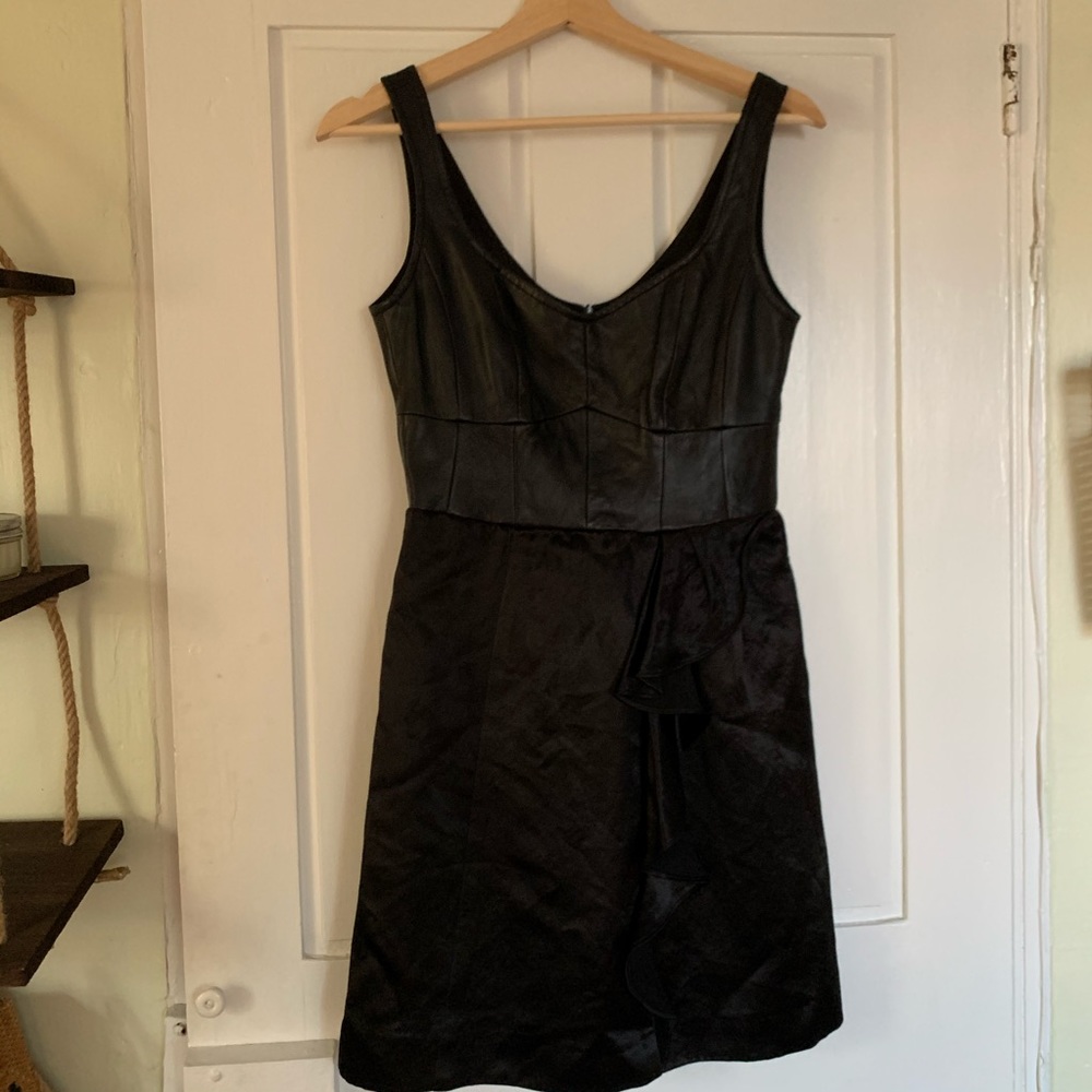 Vintage Leather & Satin Dress